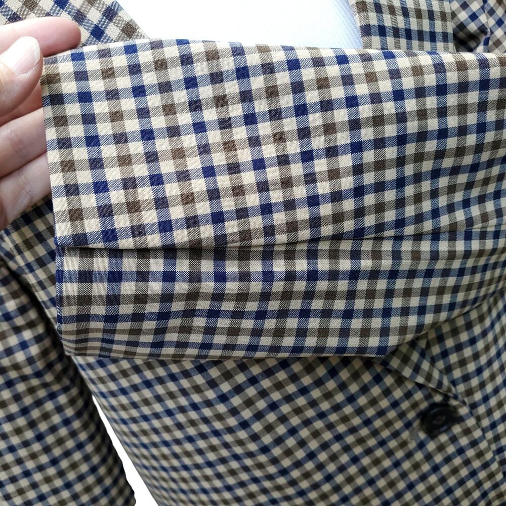J. Crew Plaid Check Blazer Jacket Academia Preppy Stretch Wool Tollegno 1900 12T - Picture 6 of 16